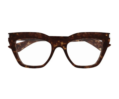 Tortoiseshell cat-eye glasses on a white background
