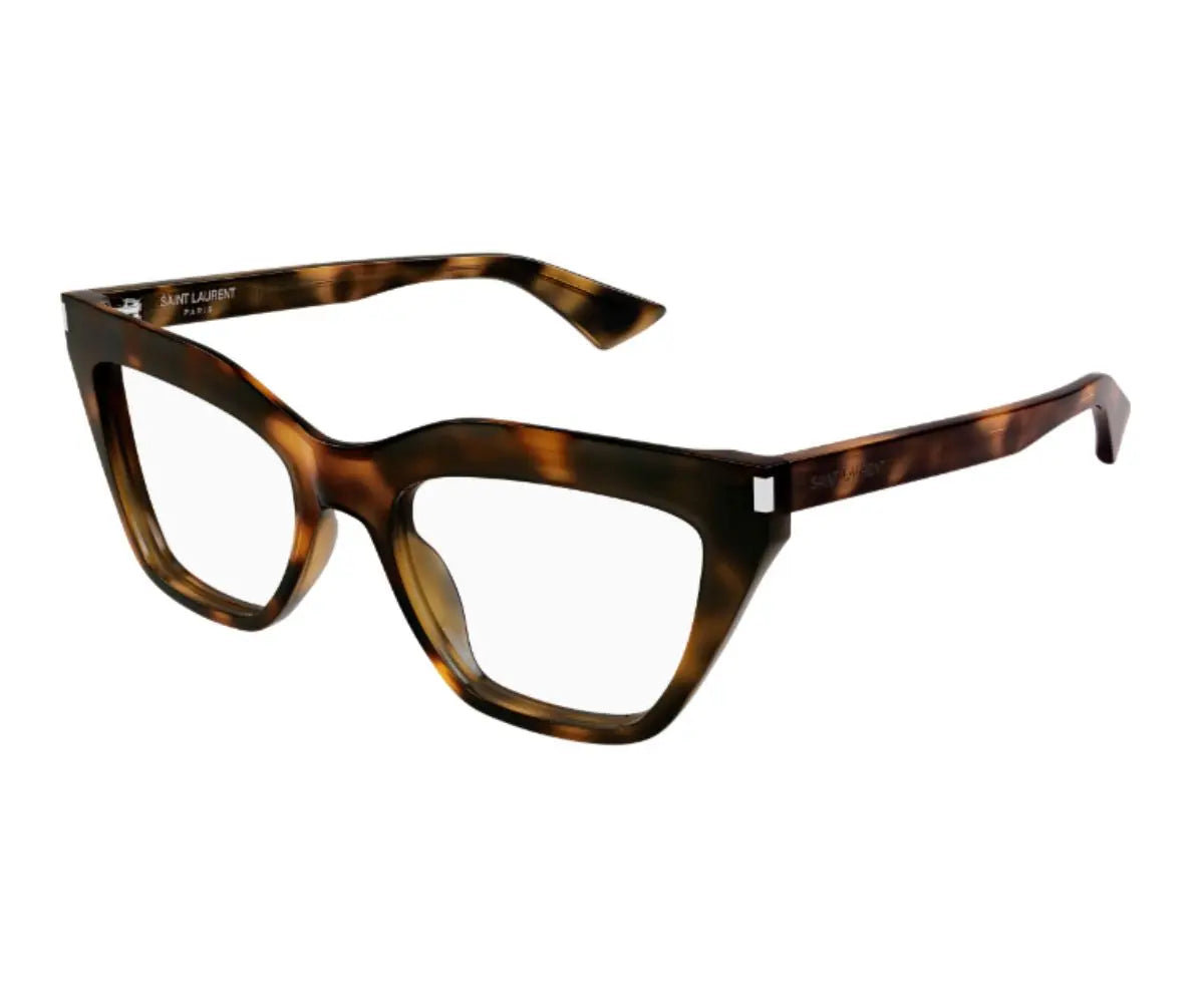 Tortoiseshell cat-eye glasses on a white background