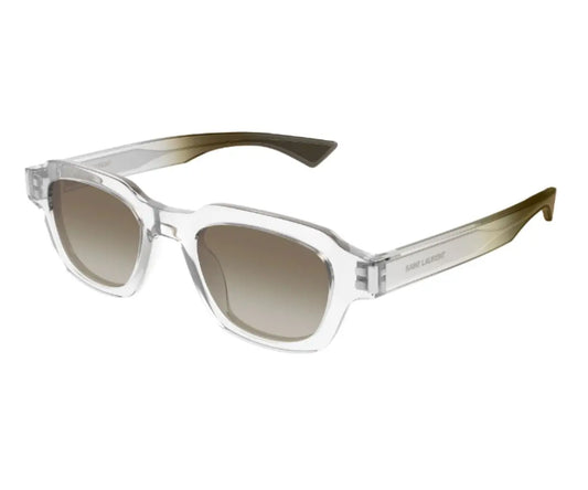 Clear sunglasses with gradient lenses on a white background