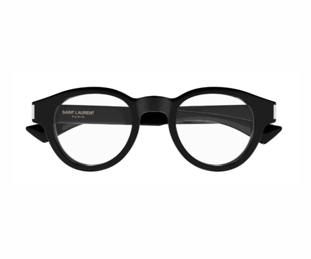 Black eyeglasses on a white background