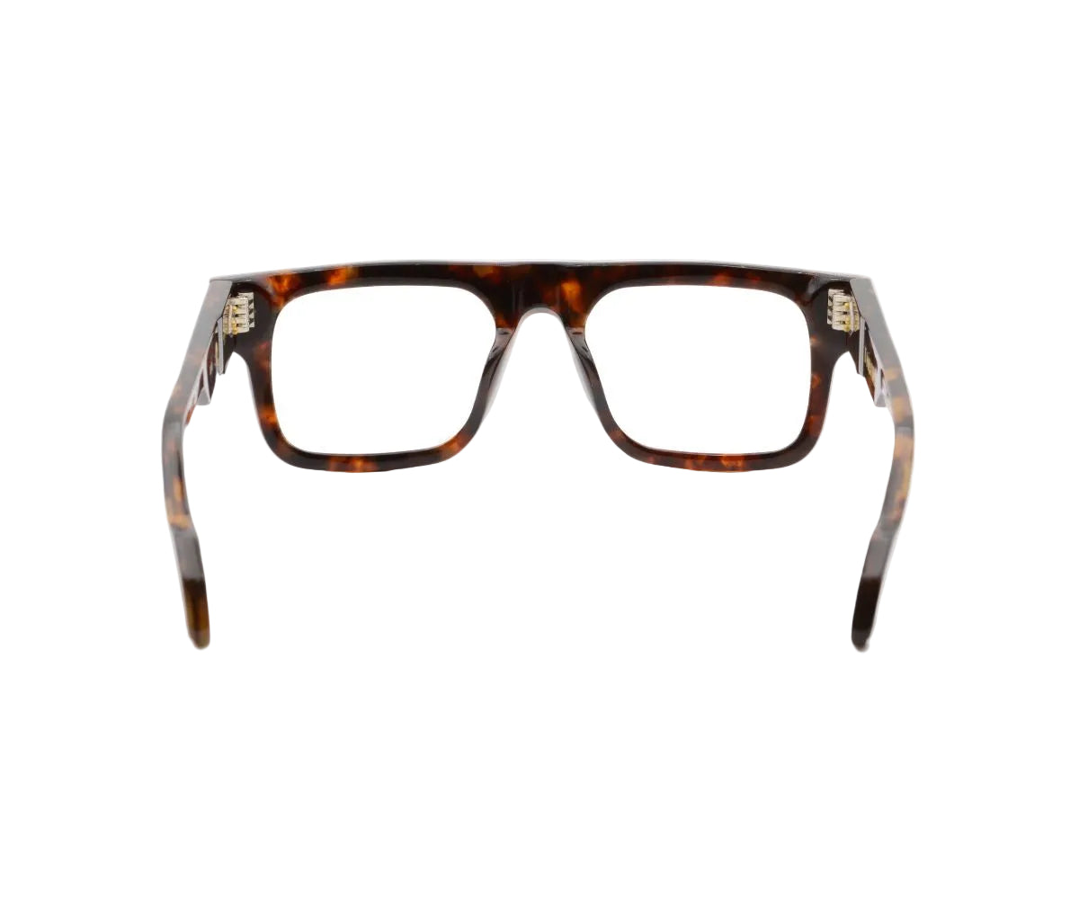 Tortoiseshell eyeglasses on a white background
