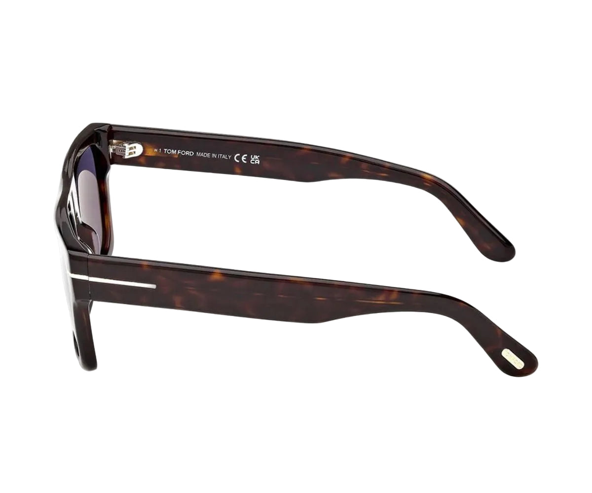 Sunglasses with tortoiseshell frame on a white background