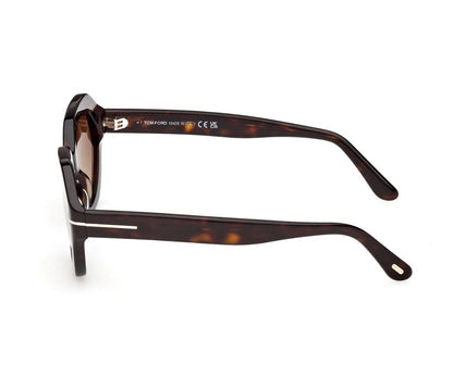 Sunglasses with tortoiseshell frame on a white background
