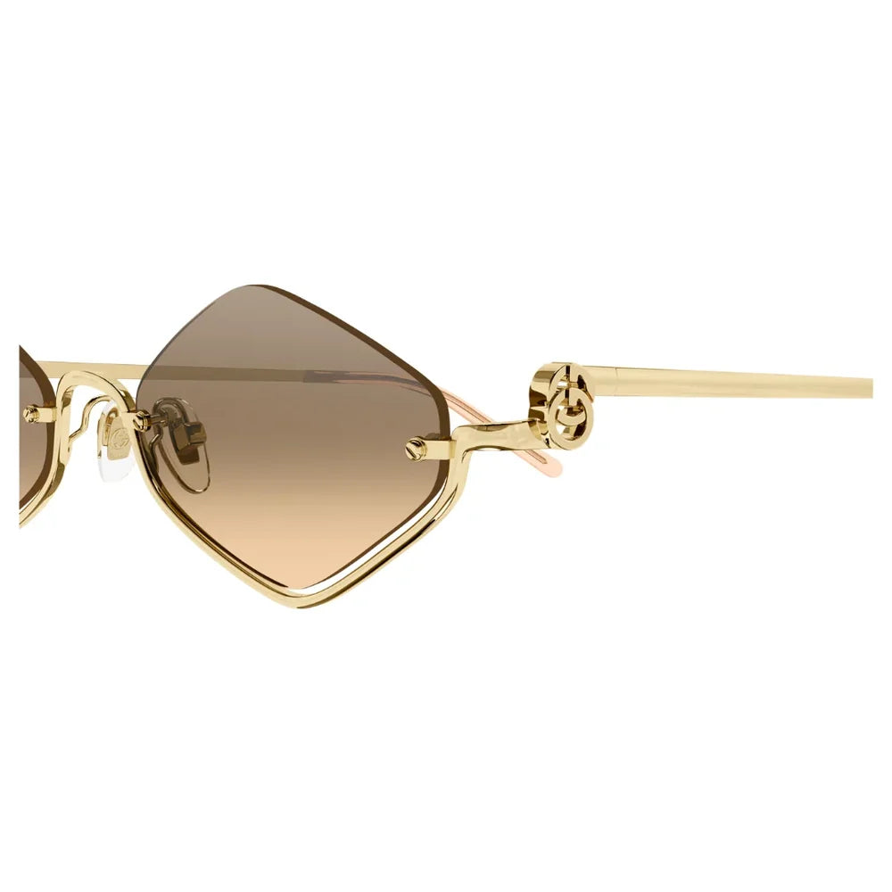 Gucci GG1604S 003 Gold Geometric Sunglasses