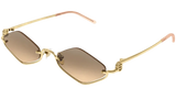Gucci GG1604S 003 Gold Geometric Sunglasses