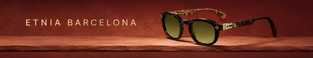 Etnia Barcelona green oval sunglasses with tortoiseshell frame and gold detailing