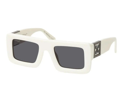 White sunglasses with dark lenses on a white background
