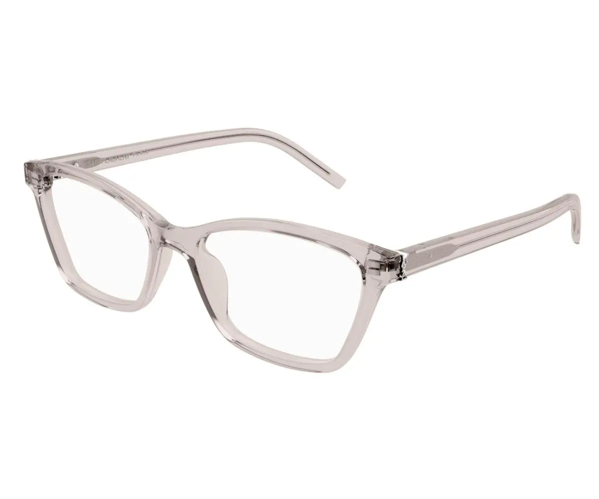 Clear eyeglasses on a white background