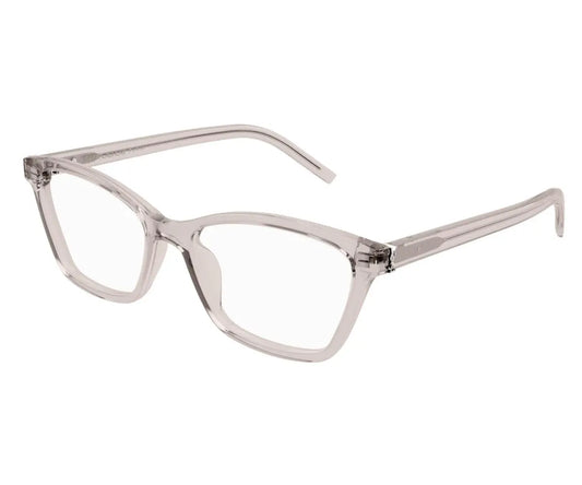 Clear eyeglasses on a white background