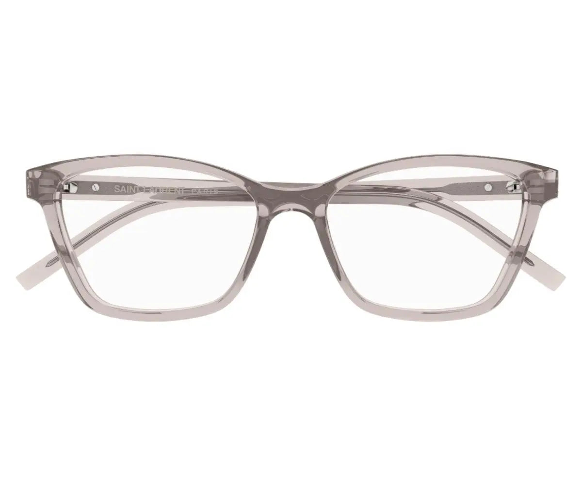 Clear eyeglasses on a white background
