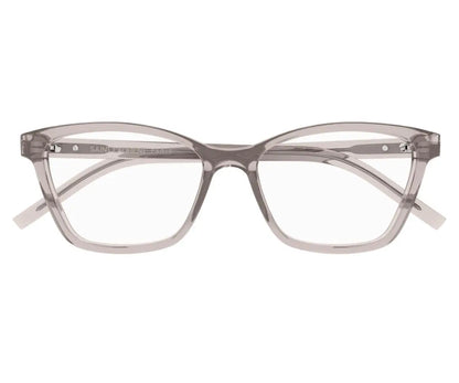 Clear eyeglasses on a white background