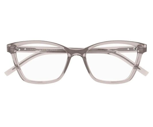 Clear eyeglasses on a white background