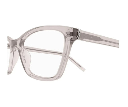 Clear eyeglasses on a white background