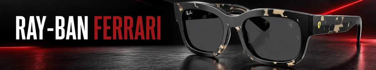 Ray-Ban Ferrari RB2228M F70387 sunglasses collection banner at Nayan Sukh Exclusive
