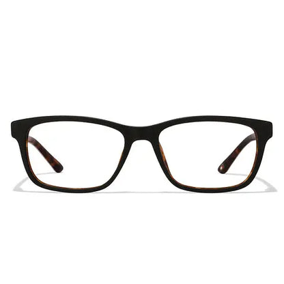Black eyeglasses on a white background
