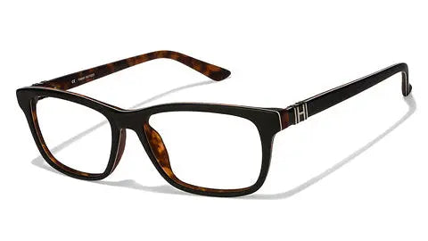 Brown eyeglasses on a white background