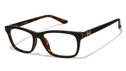 Brown eyeglasses on a white background